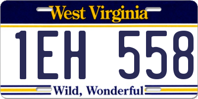 WV license plate 1EH558