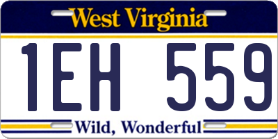 WV license plate 1EH559