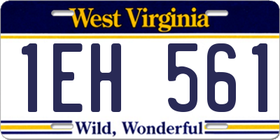 WV license plate 1EH561