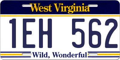 WV license plate 1EH562