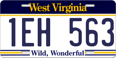 WV license plate 1EH563