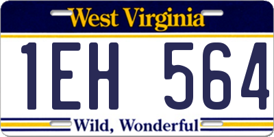 WV license plate 1EH564