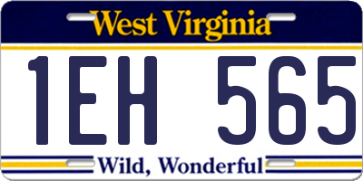 WV license plate 1EH565