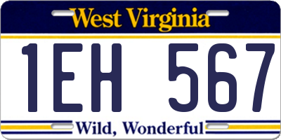 WV license plate 1EH567