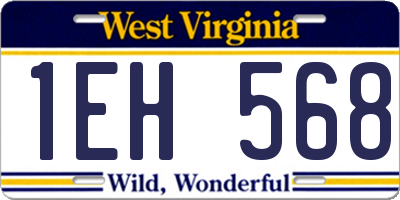 WV license plate 1EH568