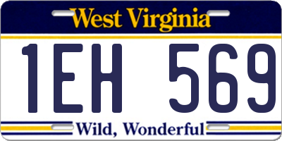 WV license plate 1EH569