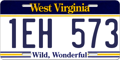 WV license plate 1EH573