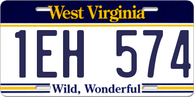 WV license plate 1EH574