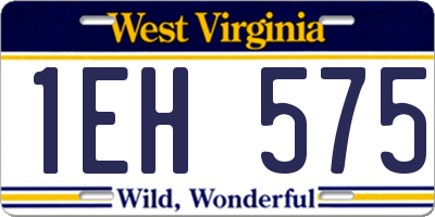 WV license plate 1EH575