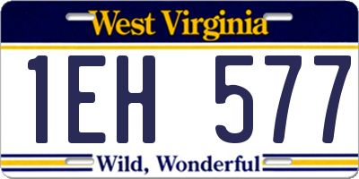 WV license plate 1EH577
