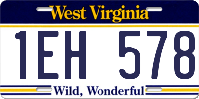 WV license plate 1EH578