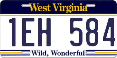 WV license plate 1EH584