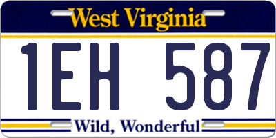 WV license plate 1EH587