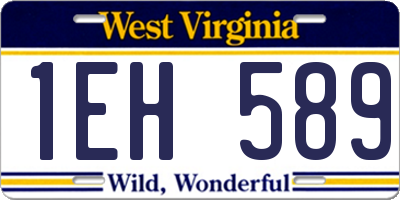 WV license plate 1EH589