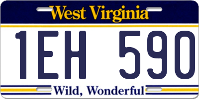 WV license plate 1EH590