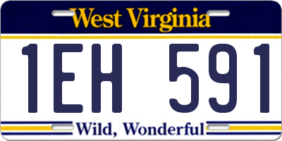 WV license plate 1EH591