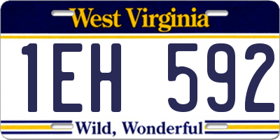 WV license plate 1EH592