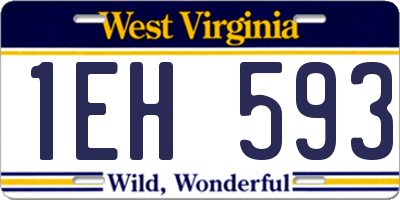 WV license plate 1EH593