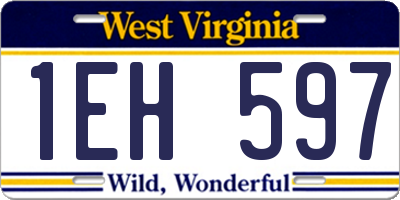 WV license plate 1EH597