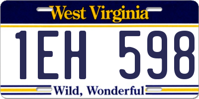 WV license plate 1EH598