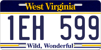 WV license plate 1EH599
