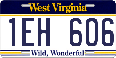 WV license plate 1EH606