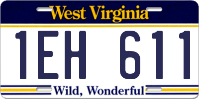 WV license plate 1EH611