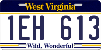 WV license plate 1EH613