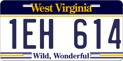 WV license plate 1EH614