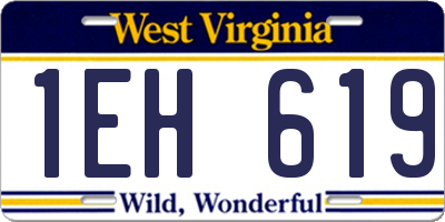 WV license plate 1EH619