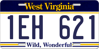 WV license plate 1EH621