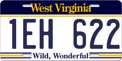 WV license plate 1EH622