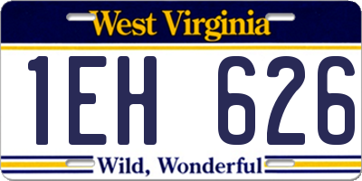 WV license plate 1EH626