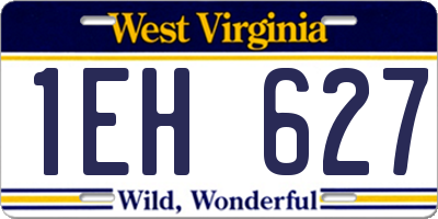 WV license plate 1EH627