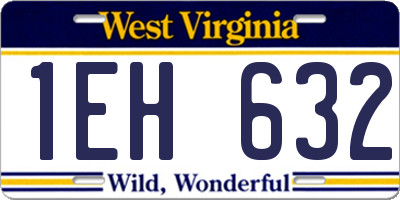 WV license plate 1EH632