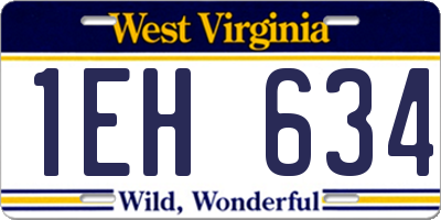 WV license plate 1EH634