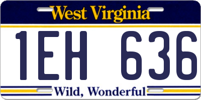 WV license plate 1EH636