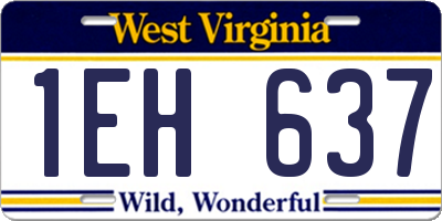 WV license plate 1EH637
