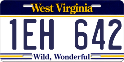 WV license plate 1EH642