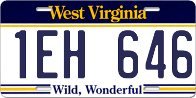 WV license plate 1EH646