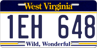 WV license plate 1EH648