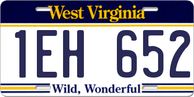 WV license plate 1EH652