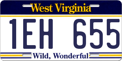 WV license plate 1EH655