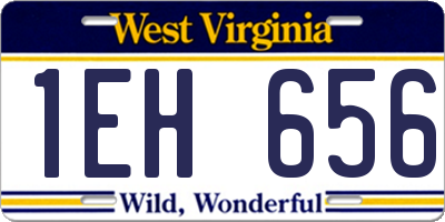 WV license plate 1EH656