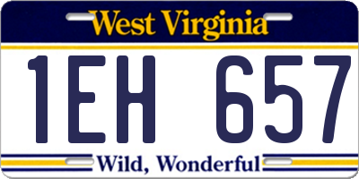 WV license plate 1EH657