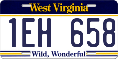 WV license plate 1EH658