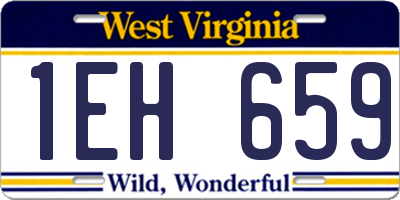 WV license plate 1EH659