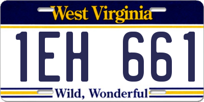 WV license plate 1EH661