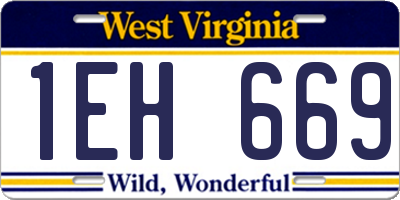 WV license plate 1EH669