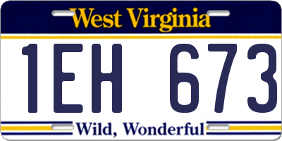 WV license plate 1EH673